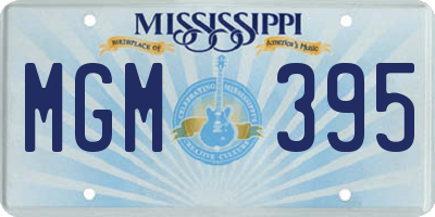MS license plate MGM395