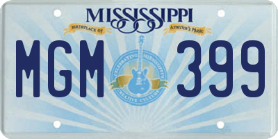 MS license plate MGM399