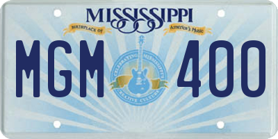 MS license plate MGM400