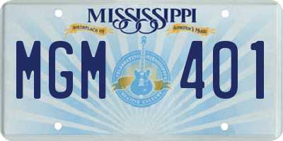 MS license plate MGM401
