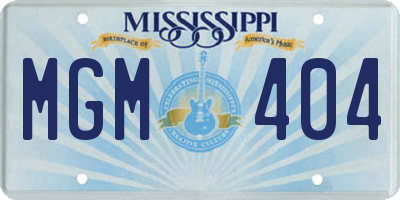 MS license plate MGM404
