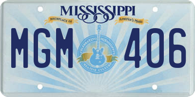 MS license plate MGM406