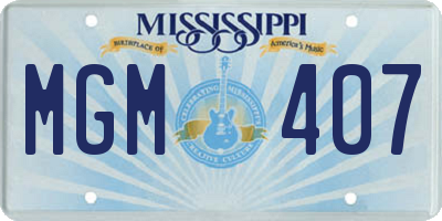 MS license plate MGM407