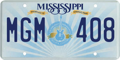 MS license plate MGM408