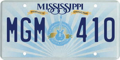 MS license plate MGM410