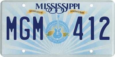 MS license plate MGM412
