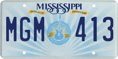 MS license plate MGM413