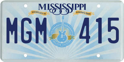 MS license plate MGM415