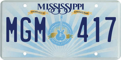 MS license plate MGM417