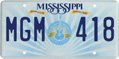 MS license plate MGM418