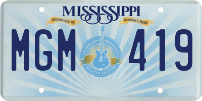 MS license plate MGM419