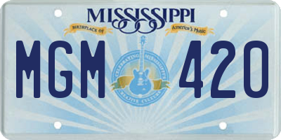 MS license plate MGM420
