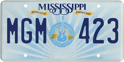 MS license plate MGM423