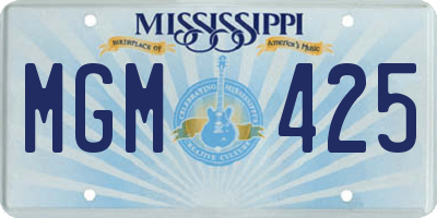MS license plate MGM425