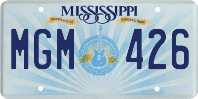 MS license plate MGM426