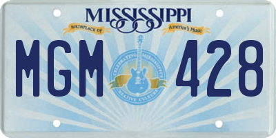 MS license plate MGM428