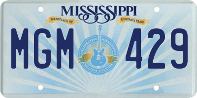 MS license plate MGM429