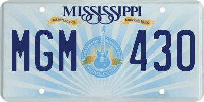 MS license plate MGM430