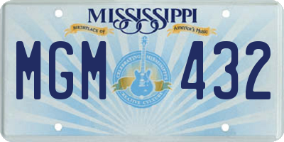 MS license plate MGM432