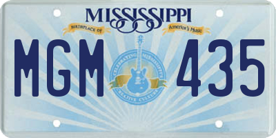 MS license plate MGM435