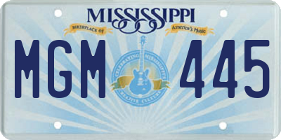 MS license plate MGM445