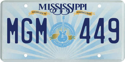 MS license plate MGM449