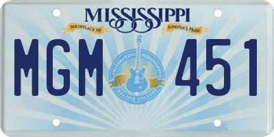 MS license plate MGM451