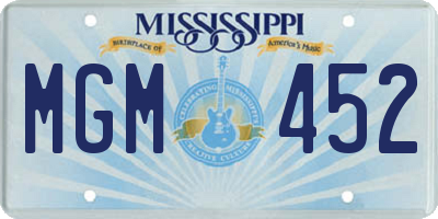 MS license plate MGM452