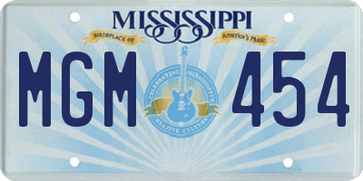 MS license plate MGM454