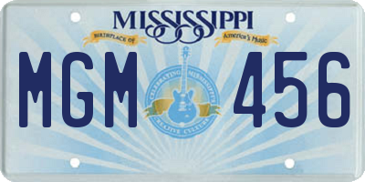 MS license plate MGM456