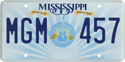 MS license plate MGM457