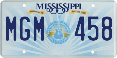 MS license plate MGM458