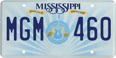 MS license plate MGM460