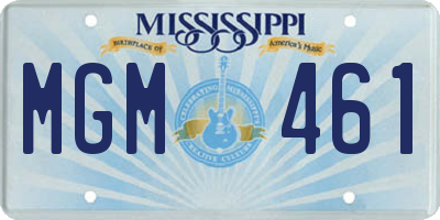 MS license plate MGM461
