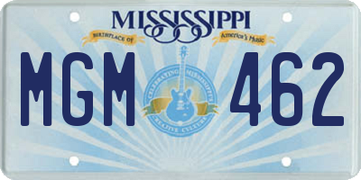 MS license plate MGM462