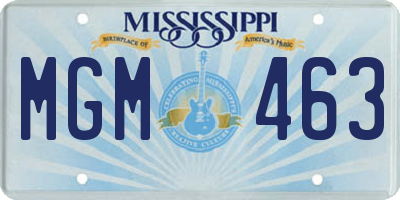 MS license plate MGM463