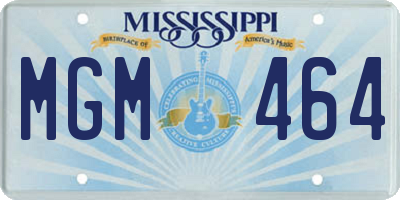 MS license plate MGM464