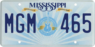 MS license plate MGM465