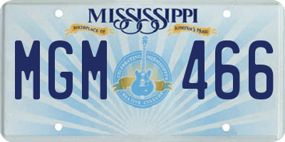 MS license plate MGM466