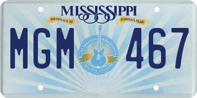MS license plate MGM467