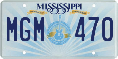 MS license plate MGM470