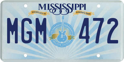 MS license plate MGM472