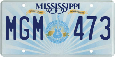 MS license plate MGM473