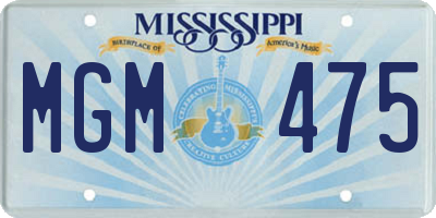MS license plate MGM475