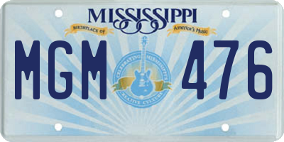 MS license plate MGM476