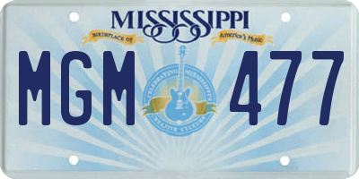 MS license plate MGM477