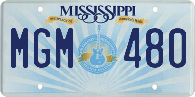 MS license plate MGM480