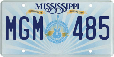 MS license plate MGM485