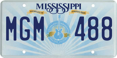 MS license plate MGM488