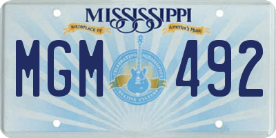 MS license plate MGM492